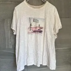Old Navy 【XL】 ホワイト Tシャツ 車プリント 半袖