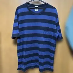 BRU NA BOINNE ボーダー ポケットTシャツ XL ブルーナボイン