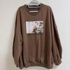 asknowas フォトプリント スウェット ブラウン