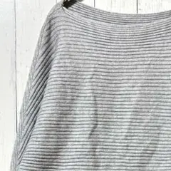 クローズアップ グレーM相当ニットドルマンボートネック美シルエット大人カジュアル