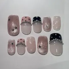 ネイルチップ　ウィッシュコア y2韓国ギャル　ゴシック　ゆめかわ　バレエコア