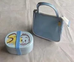 【非売品】ミスタードーナッツ　お弁当箱　原田治　ブルー　ポーチ付き　未使用のサムネイル