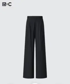 UNIQLO タックワイドストレートパンツ Mサイズ 09 BLACK
