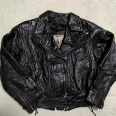 FOXRUN 80's レザーライダースジャケット 短丈 本革 ダブル