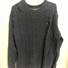 TOMMY HILFIGER ケーブルニットセーター XL ネイビー