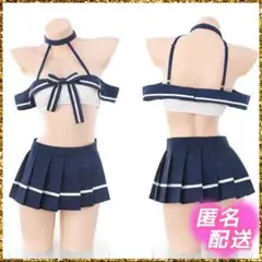 セーラー服風 制服 上下セット ミニスカ ソックス付き コスプレ 1091