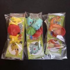 ポケモン チョコエッグ 旅立ちの3匹フィギュア　ピカチュウ　ヒトカゲ　フシギダネ