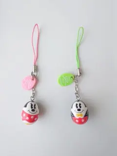 ミッキーマウス　ミニーマウス　イースターエッグ　ストラップ
