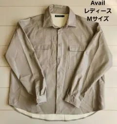 Avail レディース ジャケット Mサイズ ベージュ ボタンシャツ