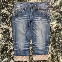 【美品】バーバリーブルーレーベル-BURBERRY-ロールアップハーフデニム