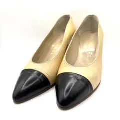 美品❤CHANEL【シャネル】バイカラー ローヒール パンプス CHANEL - 超美品 シャネル CHANEL パンプス バイカラー 03