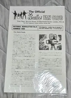The Official Beatles FAN CLUB 会報 1965年のサムネイル