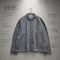 Y8042【WEGO】 シャツジャケット ライトアウター 着回し◎グレー Lのサムネイル