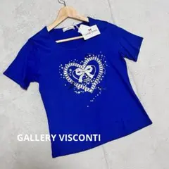 【新品タグ付】ギャラリービスコンティ　Tシャツ ビジュー　リボン　ロゴ　半袖のサムネイル