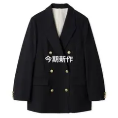 【今期新作】Mila Owen 金釦ダブルブレストロングブレザー ネイビー