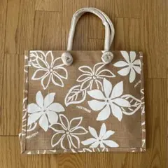 ＊カズ様専用＊【新品 未使用】フラハワイ ジュートトートバッグ プルメリア柄のサムネイル