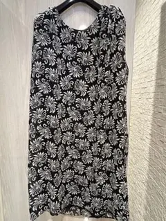Talbots ノースリーブワンピース　モノトーン 総柄