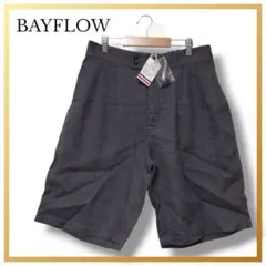 新品 ベイフロー リラックス ショートパンツ グレー 麻 ポリエステル 綿 M