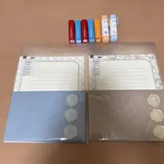花柄便箋・封筒・スタンプセット