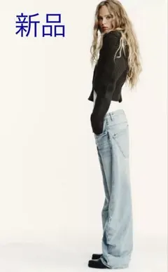 新品タグ付！ZARA ザラ＊SHIFTED SEAM ローライズジーンズ　38