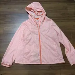 UNIQLO フード付きジャケット オレンジ系チェック