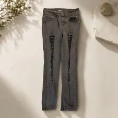 Vintage HT DENIM ダメージスキニーデニム ブラック Y2K