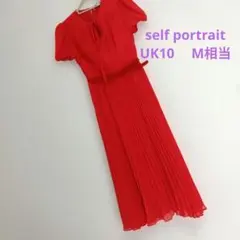 Y✩様★ レッドプリーツドレス　ワンピース UK10Мのサムネイル