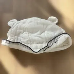 GELATO PIQUE 耳付きホワイトベビー帽子