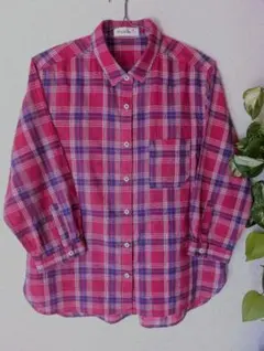 お値下げしました♡ゴールデンベアー、春夏用、Lサイズ、赤系チェック 七分袖