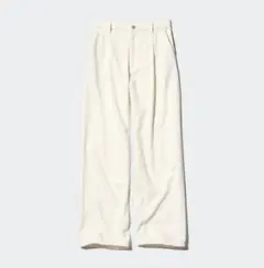 新品★ユニクロ ドレープデニムタックパンツ Sナチュラル UNIQLO