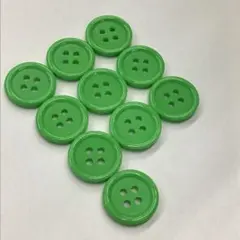 4つ穴ボタン　ライトグリーン　15㎜　10個　昭和レトロ　ハンドメイド　リメイク