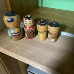 日本の伝統的な手描きこけしセット