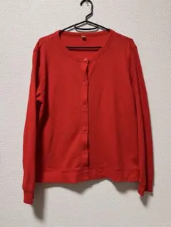 UNIQLO ミニワッフルカーディガン XL 赤