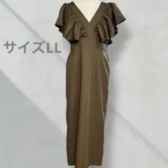 apres jour ショルダーフリルジャンスカ LL 茶 ブラウンのサムネイル