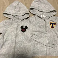 ミッキーマウス、リトルグリーンメンフード付きパーカー 80