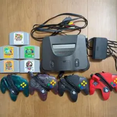 【すぐに遊べる】NINTENDO64 本体、コントローラ4個、ゲーム5本