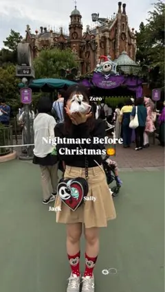 海外ディズニー ナイトメアビフォアクリスマス　ハートバッグ