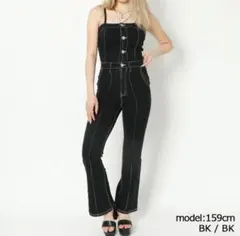 GORGE ブラックフレアサロペット オールインワン M