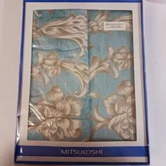 未使用☆MITSUKOSHI 掛け布団＆枕カバー ダマスクブルー 150×210