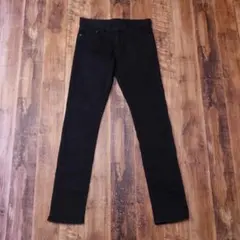 ユニクロ スキニーフィットテーパードジーンズ メンズ 29 ブラック RC10