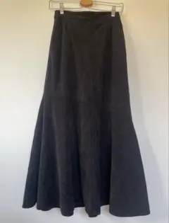 【PAGE BOY】黒 コーデュロイ　フレアロングスカート　ポケット、裏地あり