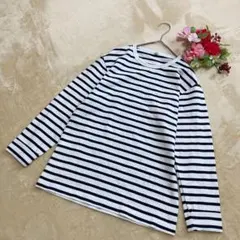 【UNIQLOユニクロ】OLDUNIQLOロングTシャツメンズ 白ボーダー S