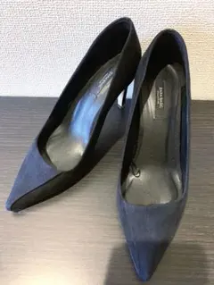 ZARA ザラ♡バイカラーパンプス 38 ネイビー ブラック