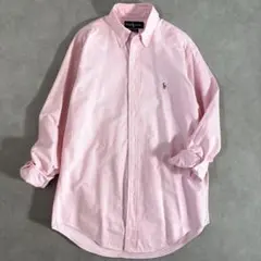 ラルフローレン　ヤーマス　ボタンダウンシャツ ピンク　綿 15ー33