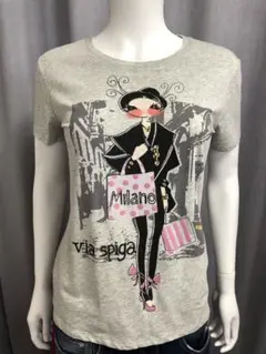 SPORTMAX CODE Via Spiga プリントTシャツ グレー Lのサムネイル