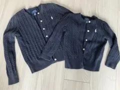 2着セット　ネイビー　ケーブルニットカーディガン　ポロラルフローレン　6 と 2