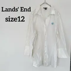 １点もの✨Lands' End ホワイト 白 長袖 シャツ トップス