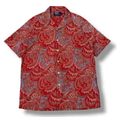 【激レア】90s USA製 ポロラルフローレン ペイズリー柄オープンカラーシャツ