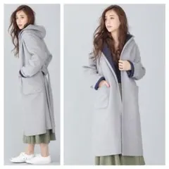 新品 ナノユニバース ダブルフェイス ガウンコート 定価23100円 36