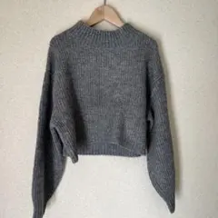 31 sons de mode 長袖 ニット グレー クロップド丈